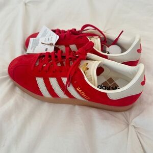 Brand New Red Adidas Gazelle—Women's size 8